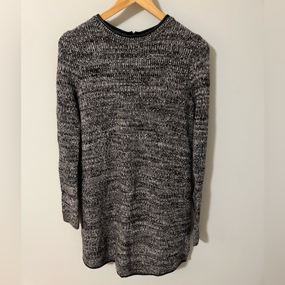 Cos Wool Sweater Dress With Nappa Leather Trim